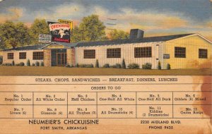 Fort Smith Arkansas Neumeier's Chickuisine Restaurant Vintage Postcard AA57582