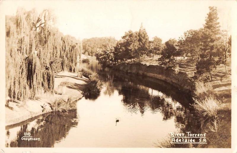 Adelaide Australia birds eye view River Torrens real photo pc Y11885