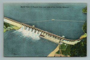 Aerial View of Bagnell Dam and Lake of The Ozarks, MO Missouri Postcard 