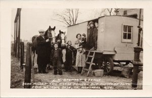 JW Stewart & Family Watrous SK to Montreal QC Horse Power RP Postcard G85 *as is