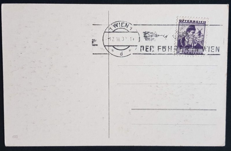 GERMAN THIRD 3rd REICH ORIGINAL POSTCARD HITLER AND GOERING VIENNA 1937