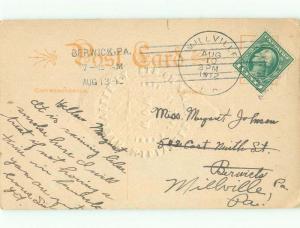 D-back postcard SENDING LEMON FRUIT Postmarked Millville & Berwick PA E9671