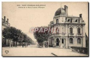 Old Postcard Bank Saint Pourcain on Sioule Avenue de la Gare and Caisse d & #...