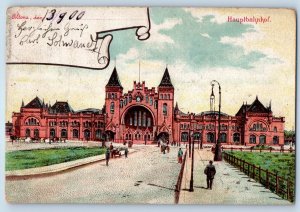 Berlin Germany Postcard Road to Central Station Altona 1900 Antique Posted