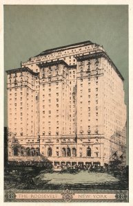 Vintage Postcard 1920's The Roosevelt Building Madison Ave. New York City NYC