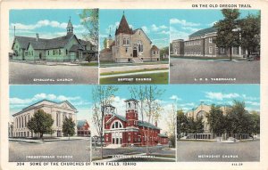 J40/ Twin Falls Idaho Postcard c1910 6View Church Buildings 196