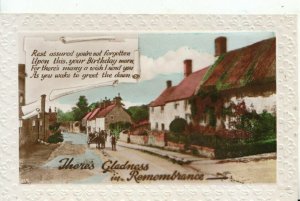 Greetings Postcard - There's Gladness In Remembrance -Real Photo - Ref 12089A