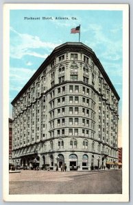 Atlanta Georgia~Piedmont Hotel Bldg Street View~New York Style~Vintage Postcard