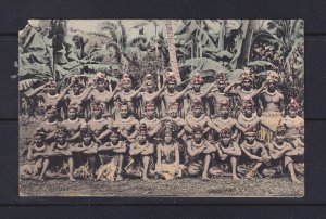 SAMOA, GROUP OF NATIVE MEN, c1910 ppc., unused.