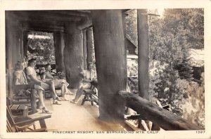 San Bernardino Mts California Pinecrest Resort Porch Real Photo PC AA31506