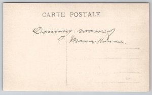 Cairo Pyramids Mena House RPPC Interior View Dining Room Real Photo Postcard Q26