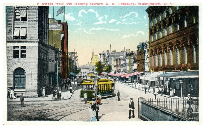 1920's US Treasury From 9th Street & F Street Washington D.C. PC1992