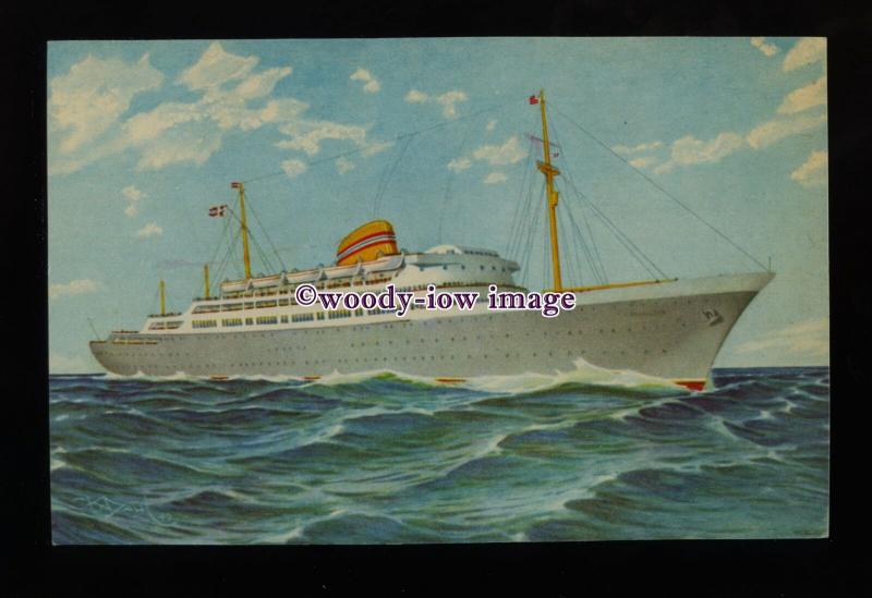 LS1495 - Norwegian American Line Liner - Oslofjord - postcard - artist