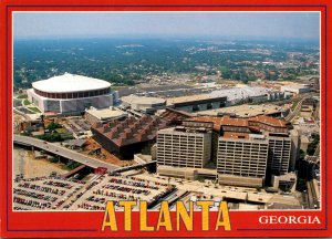 Georgia Atlanta Aerial View Of Georgia Dome Omni Sports Complex CNN Center & ...