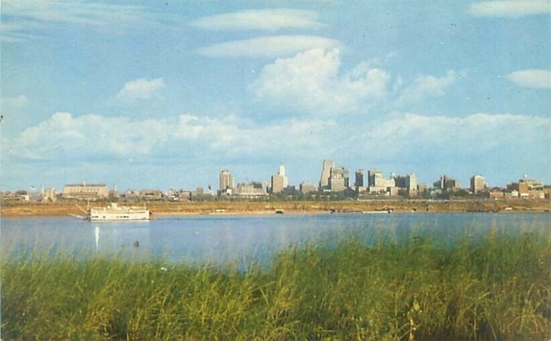 Memphis Tennessee Skyline From the Mississippi River Chrome Postcard