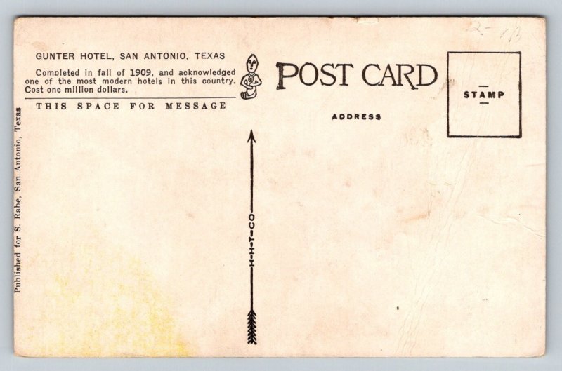 Gunter Hotel   San Antonio  Texas   Postcard