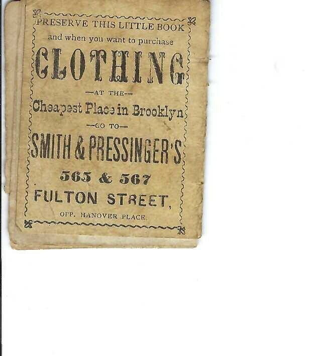 AP-120 NY Brooklyn Smith Pressingers Mens Clothes  Advertising Booklet