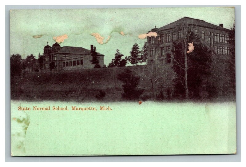 Vintage 1900's Postcard Panoramic View of State Normal School Marquette Michigan