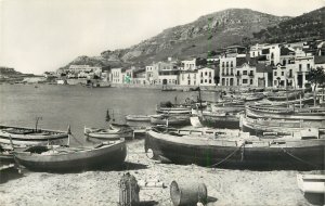 Sailing boats navigation themed postcard Costa Brava Selva harbour