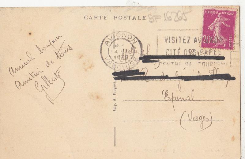 BF16265 avignon le palais des papes  france front/back image