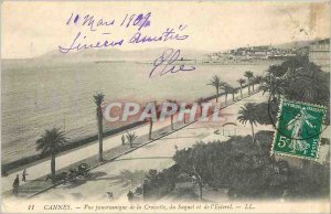 'Old Postcard Panoramic Cannes Croisette and the Suquet de l''Esterel'