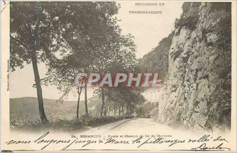 Old Postcard Besancon Road and railway Mortlake (1900 card)