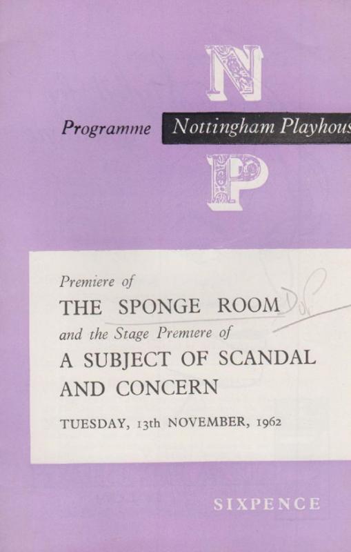 The Sponge Room Barbara Leigh-Hunt Ronald Magill Nottingham Theatre  Programme