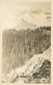 Washington, Rainier National Park The Mountain from Inspiration Point, Car, RPPC