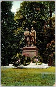 Cleveland OH-Ohio, 1913 Ooethe & Schiller Monument, Wade Park, Vintage Postcard