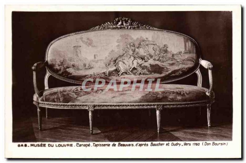 Old Postcard Louvre Museum Canape Tapestry of Beauvais & # 39apres Boucher an...