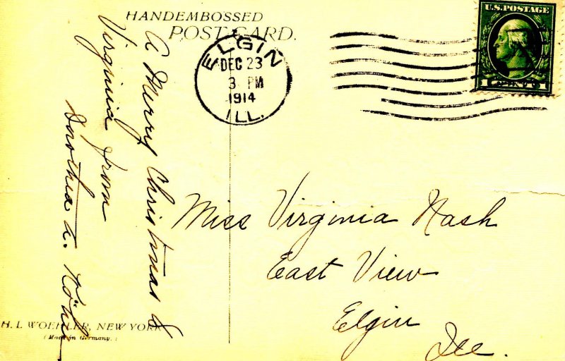 Greeting - Christmas. (crease)