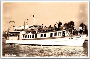 Saint Petersburg Florida MISS FLORIDA II Steamship Vessel RPPC Photo Postcard