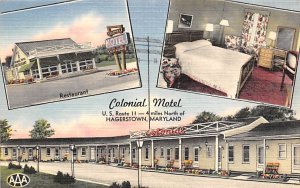 Colonial Motel 4 miles north of Hagerstown - Hagerstown, Maryland MD  