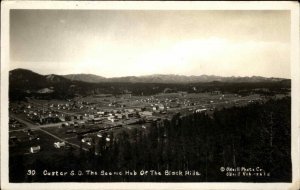 Custer SD Birdseye View c1920s Real Photo Postcard