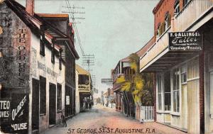 St Augustine Florida birds eye view down St George Street antique pc Z22749