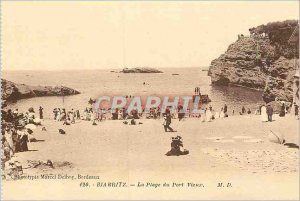Old Postcard Biarritz The Port Vieux beach