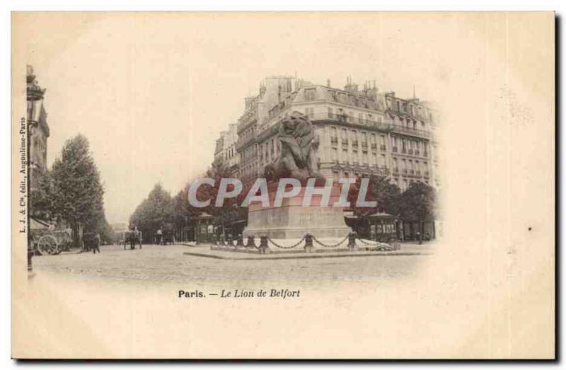 Paris (14) - Lion of Belfort Place Denfert Rochereau-Work of Bartholdi Greeti...