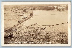 c1940's Logs Ready For The Mill Emmett Idaho ID RPPC Photo Vintage Postcard
