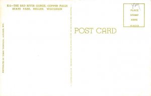 The Bad River Gorge Copper Falls - Mellen, Wisconsin WI Postcard