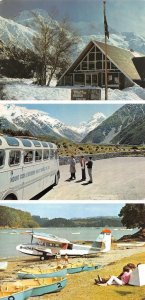 3~4X6 Postcards  NZ New Zealand  MOUNT COOK  Visitor Center~Tourist Bus~Airlines