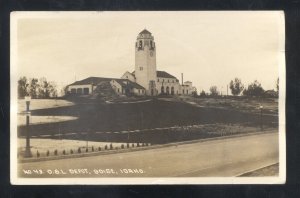 RPPC BOISE IDAHO OREGON SHORT LINE RAILROAD DEPOT VINTAGE REAL PHOTO POSTCARD