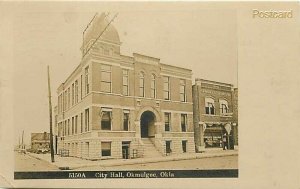 OK, Okmulgee, Oklahoma, City Hall, RPPC