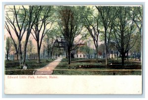 1913 Edward Little Park, Auburn Maine ME Vintage Posted Postcard