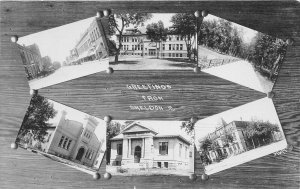 G7/ Sheldon Iowa RPPC Postcard c1910 6View Main St School Library