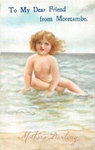 Morecambe England Greetings Mother's Darling Baby at Beach Postcard JH231054