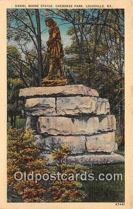 Daniel Boone Statue, Cherokee Park Louisville, KY, USA 1953 