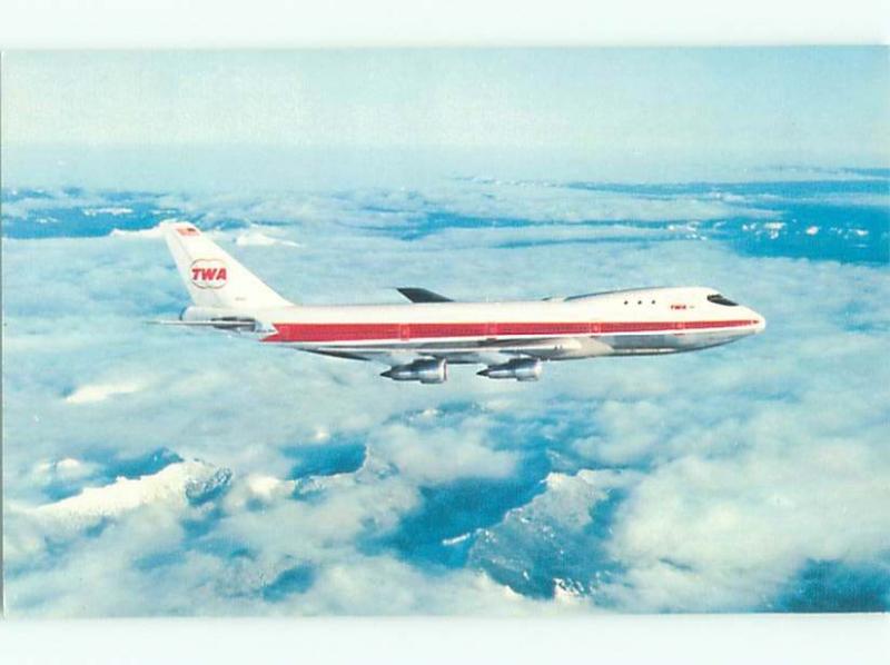 Pre-1980 Postcard Ad TRANS WORLD AIRLINES TWA AIRPLANE AC6334@