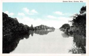 Oconto Wisconsin River Waterfront Scenic View Antique Postcard K81691
