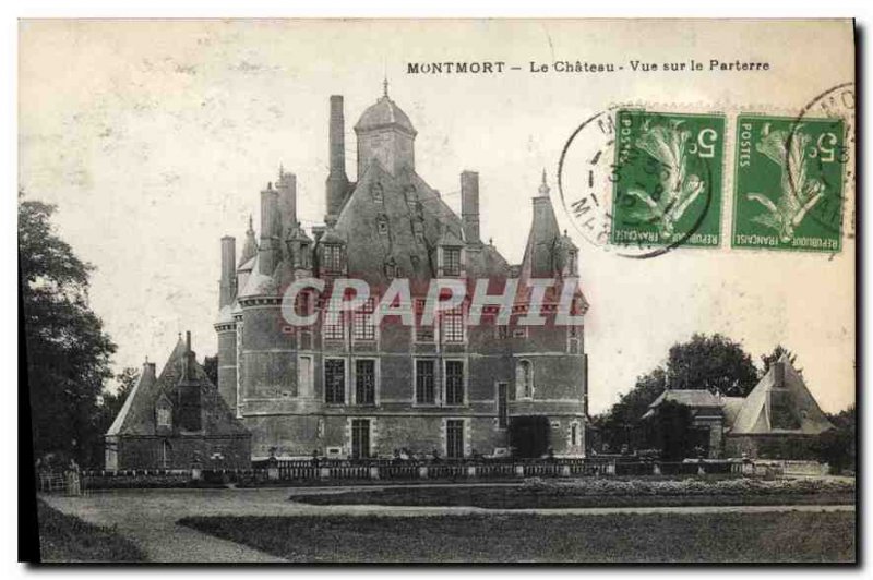 Old Postcard The View Montmort Chateau on Perterre