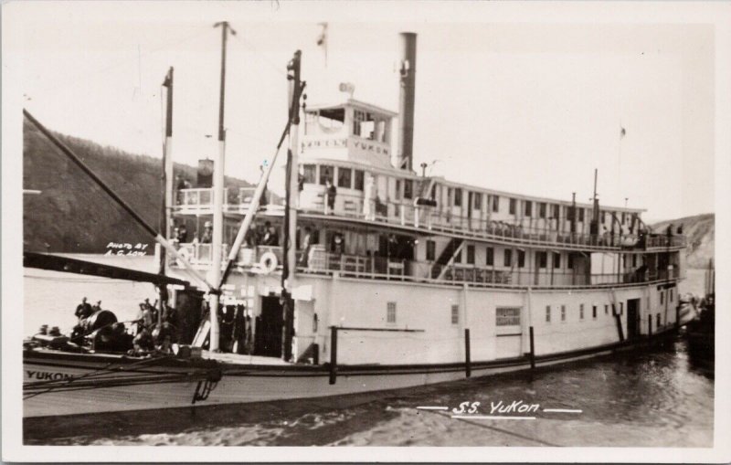 SS 'Yukon' Steamship c1940 sent from Dawson YT A.G. Low RPPC Postcard H37